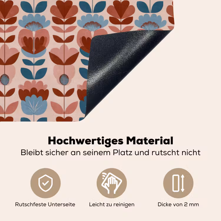 Vintage - Motief - Kleurrijk Inductie beschemer met haakjes klein 777 -ky-onderkant-de