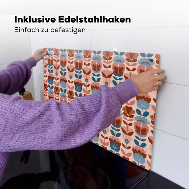 Vintage - Motief - Kleurrijk Inductie beschemer met haakjes klein 777 -ky-ophangen-de