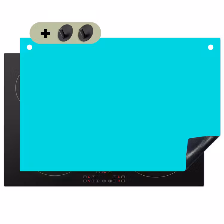 Vivid - Aquamarine - Turkoois Inductie beschemer met haakjes klein 777 -3d