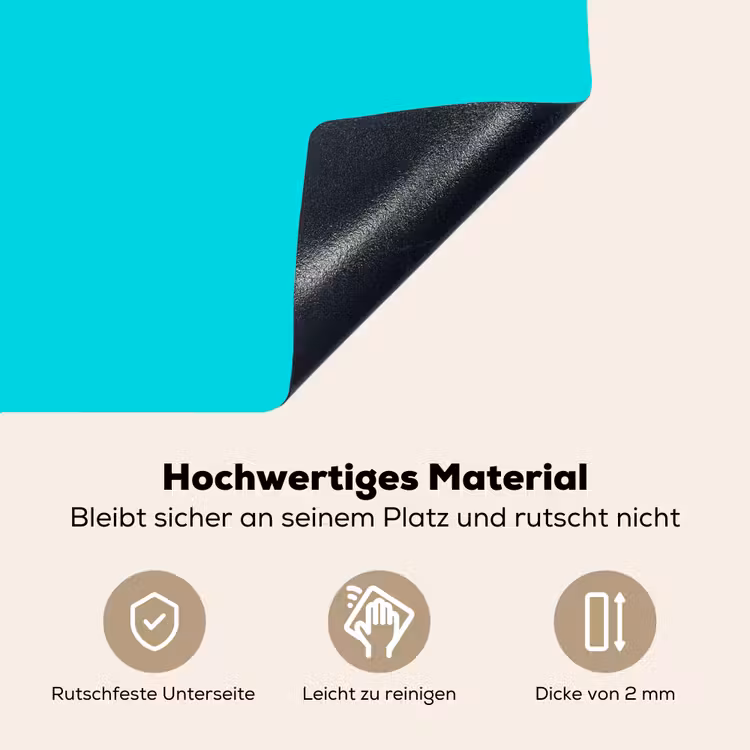 Vivid - Aquamarine - Turkoois Inductie beschemer met haakjes klein 777 -ky-onderkant-de