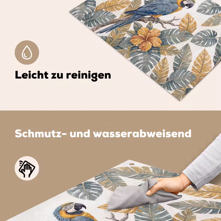 Vogel - Tak - Natuur - Mozaïek - Blauw Inductie beschemer met haakjes klein -ky-schoon-de