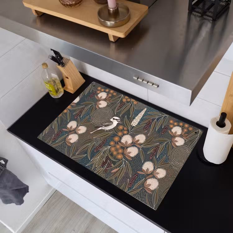 Vogel - Bladeren - Natuur - Illustratie - Groen Inductie beschemer met haakjes klein -sfeer1