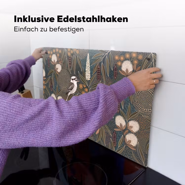 Vogel - Bladeren - Natuur - Illustratie - Groen Inductie beschemer met haakjes klein -ky-ophangen-de