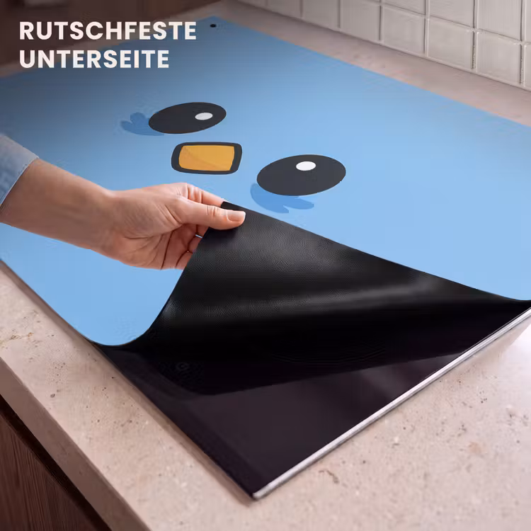 2-in-1 Herdabdeckplatte & Spritzschutz - Vogel - Blau - Einfach - Vogel - Blauw - Eenvoudig Inductie beschemer met haakjes klein