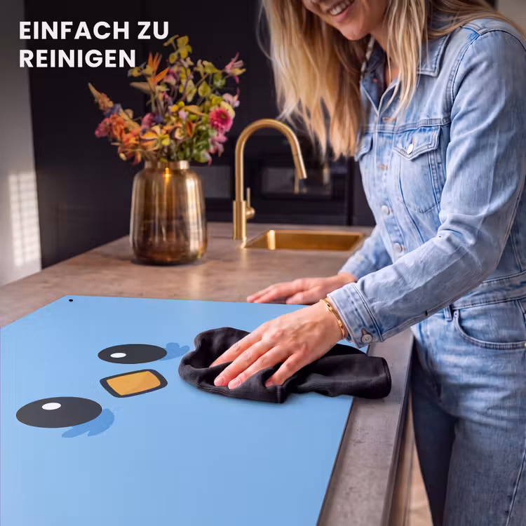 2-in-1 Herdabdeckplatte & Spritzschutz - Vogel - Blau - Einfach - Vogel - Blauw - Eenvoudig Inductie beschemer met haakjes klein
