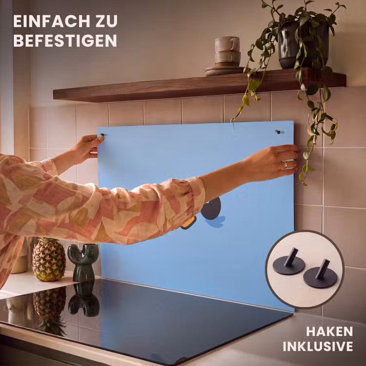 2-in-1 Herdabdeckplatte & Spritzschutz - Vogel - Blau - Einfach - Vogel - Blauw - Eenvoudig Inductie beschemer met haakjes klein