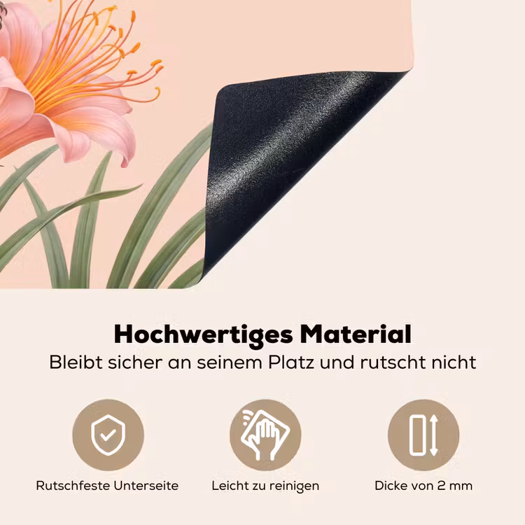 Vogel - Bloem - Natuur - Roze Inductie beschemer met haakjes klein -ky-onderkant-de