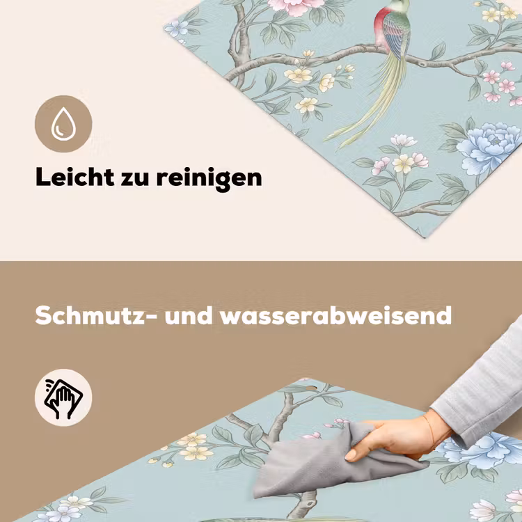 Vogel - Bloemen - Kleurrijk Inductie beschemer met haakjes klein -ky-schoon-de