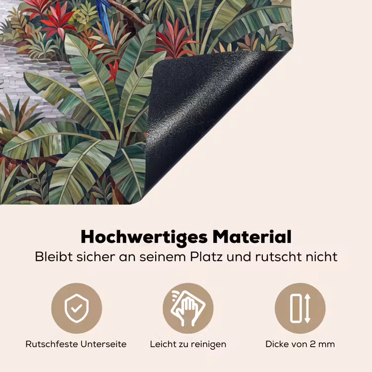 Vogel - Jungle - Natuur - Mozaïek - Groen Inductie beschemer met haakjes klein -ky-onderkant-de