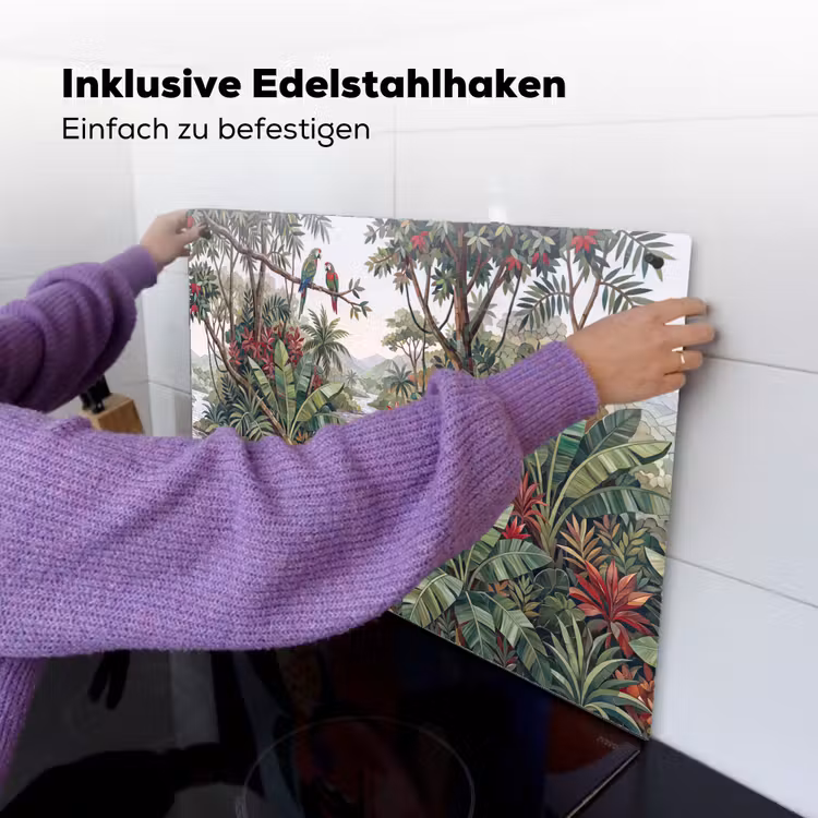 Vogel - Jungle - Natuur - Mozaïek - Groen Inductie beschemer met haakjes klein -ky-ophangen-de