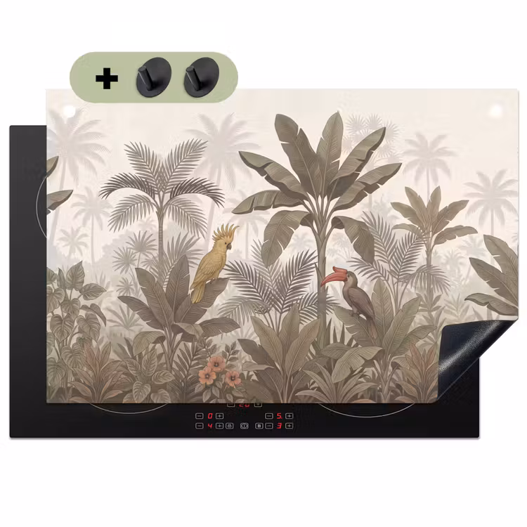 Vogel - Jungle - Tropisch - Illustratie - Groen Inductie beschemer met haakjes klein -3d