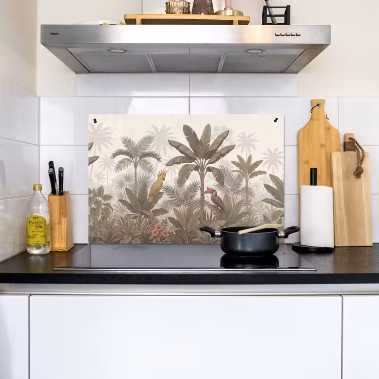 Vogel - Jungle - Tropisch - Illustratie - Groen Inductie beschemer met haakjes klein -sfeer2
