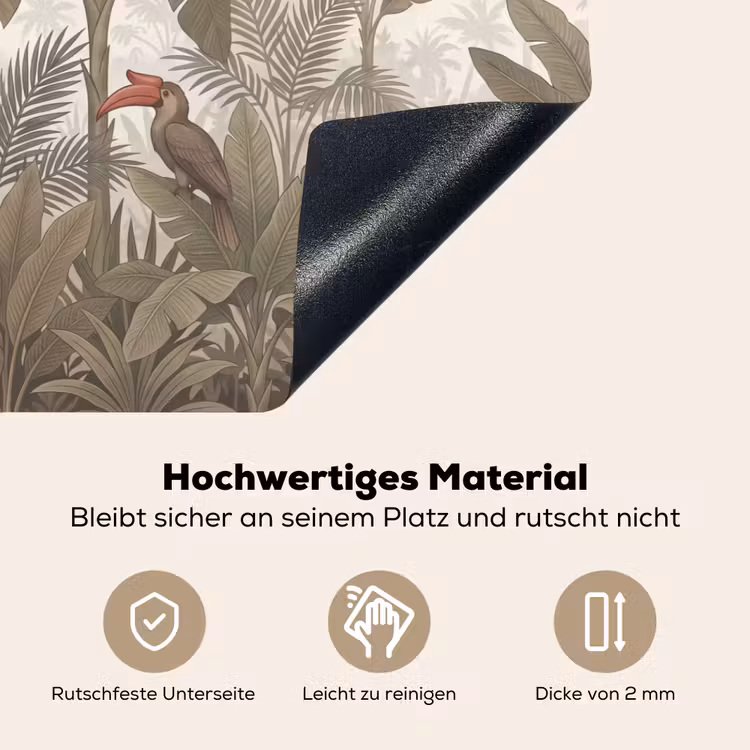 Vogel - Jungle - Tropisch - Illustratie - Groen Inductie beschemer met haakjes klein -ky-onderkant-de