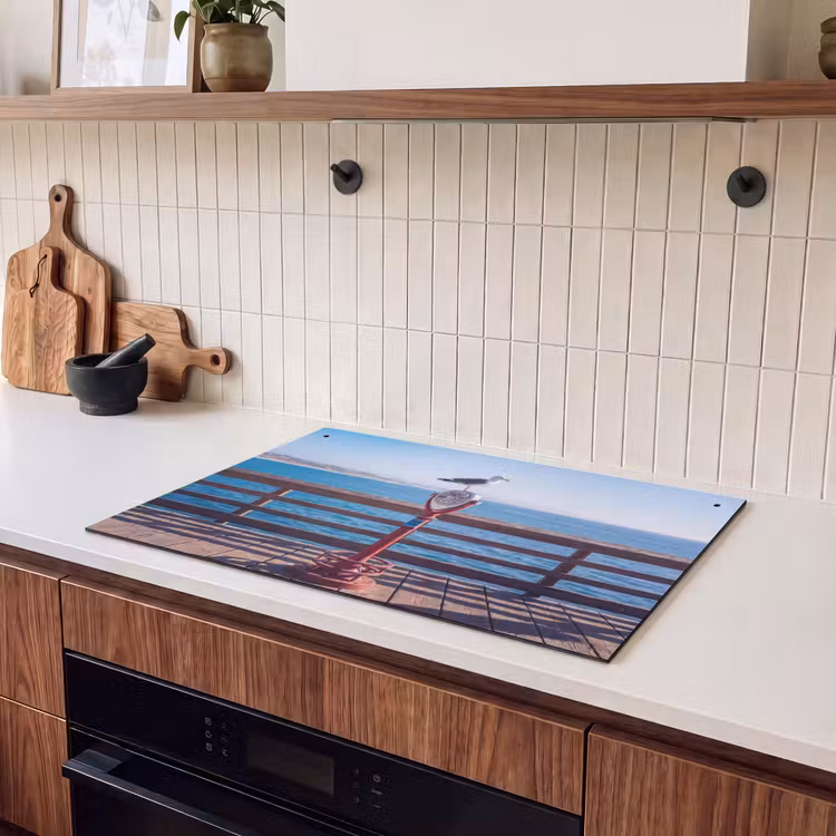 Vogel - Verrekijker - Kust - Zee - Blauw Inductie beschemer met haakjes klein -sfeer1
