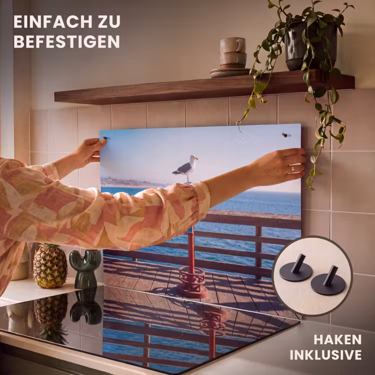 Vogel - Verrekijker - Kust - Zee - Blauw Inductie beschemer met haakjes klein -ky-ophangen-de