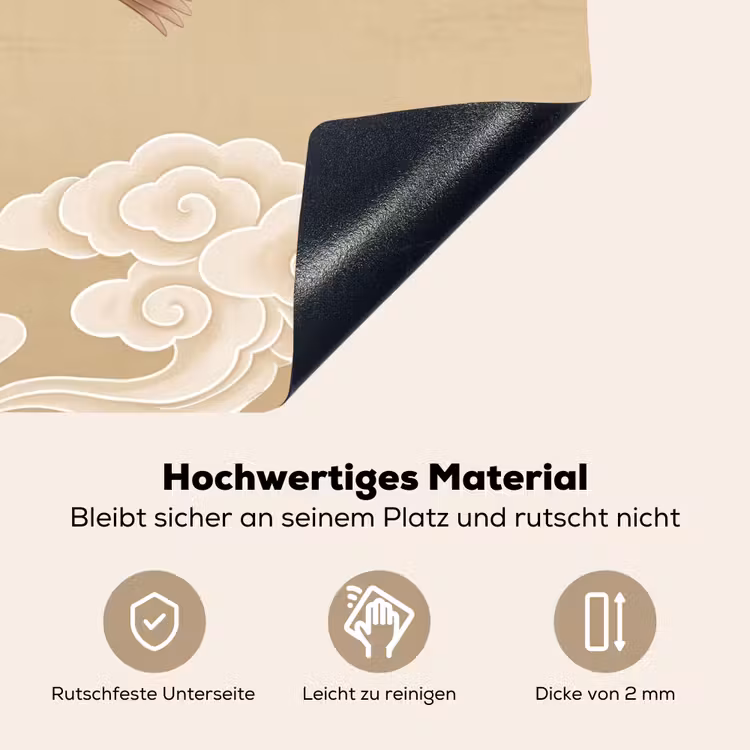 Vogels - Vliegen - Beige Inductie beschemer met haakjes klein -ky-onderkant-de