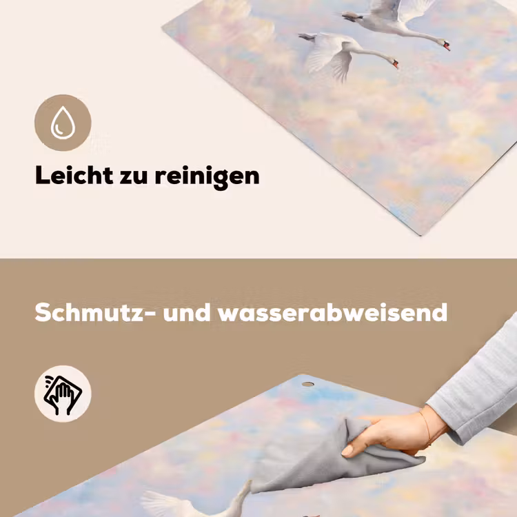 Vogel - Vliegend - Lucht - Modern - Pastel Inductie beschemer met haakjes klein -ky-schoon-de