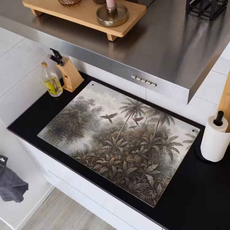 Vogel - Vliegend - Tropisch - Landschap - Klassiek Inductie beschemer met haakjes klein -sfeer1