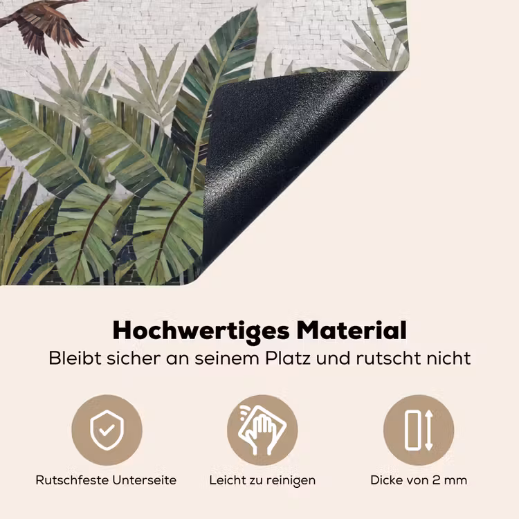 Vogel - Vliegend - Tropisch - Mozaïek - Groen Inductie beschemer met haakjes klein -ky-onderkant-de