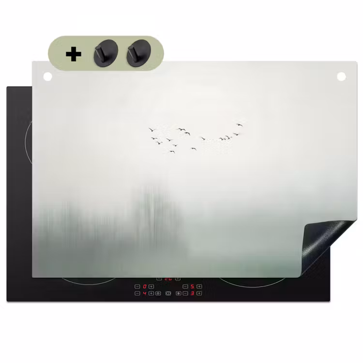 Vogel - Vlucht - Natuur - Minimalistisch Inductie beschemer met haakjes klein -3d
