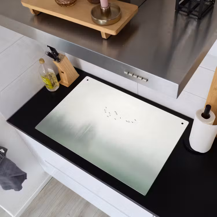 Vogel - Vlucht - Natuur - Minimalistisch Inductie beschemer met haakjes klein -sfeer1