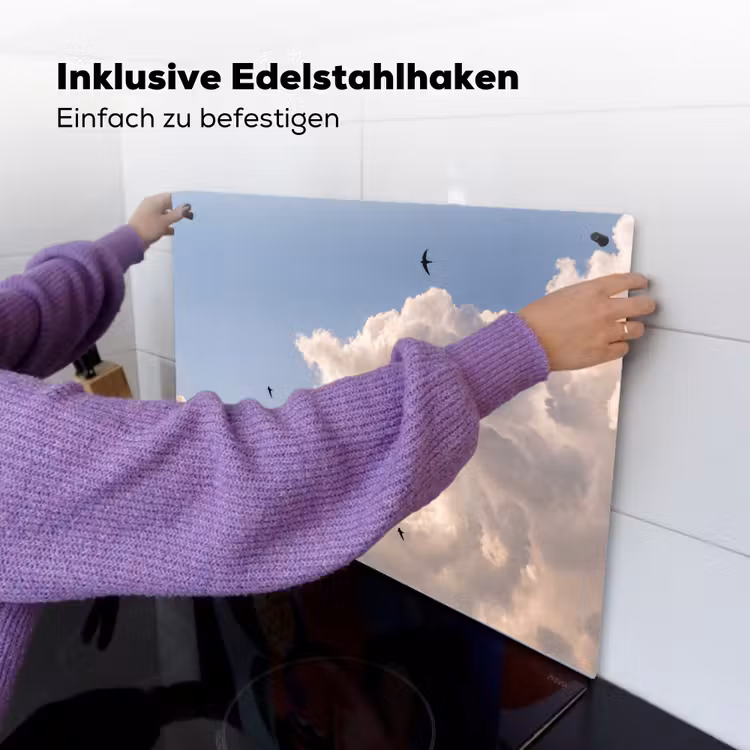 Vogel - Vlucht - Wolken - Natuur - Blauw Inductie beschemer met haakjes klein -ky-ophangen-de