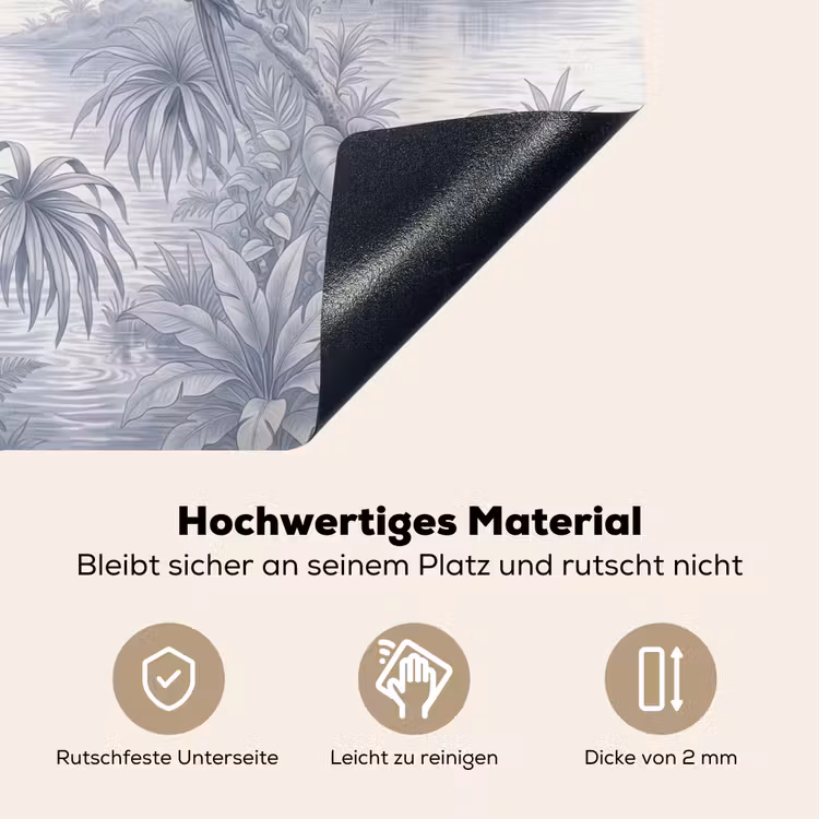 Vogel - Rivier - Tropisch - Illustratie - Blauw Inductie beschemer met haakjes klein -ky-onderkant-de