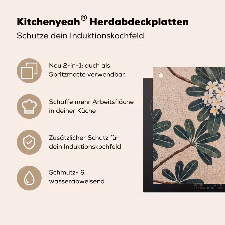Vogel - Mozaïek - Tropisch - Natuur - Kleurrijk Inductie beschemer met haakjes klein -ky-usp-de