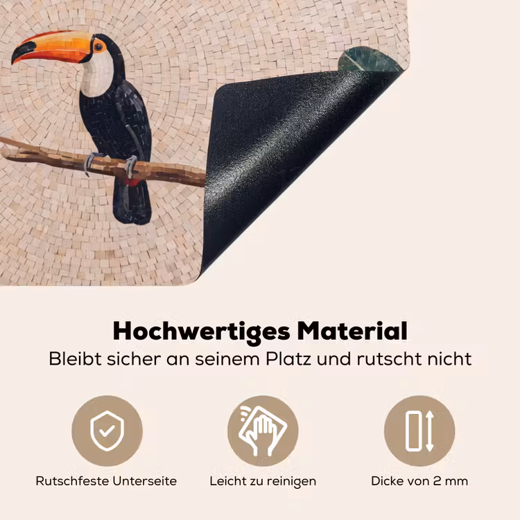 Vogel - Mozaïek - Tropisch - Natuur - Kleurrijk Inductie beschemer met haakjes klein -ky-onderkant-de