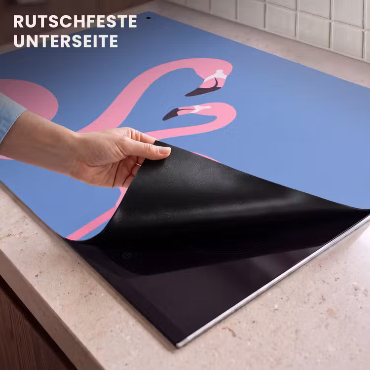 Vogel - Paar - Dieren - Modern - Roze Inductie beschemer met haakjes klein -ky-onderkant-de