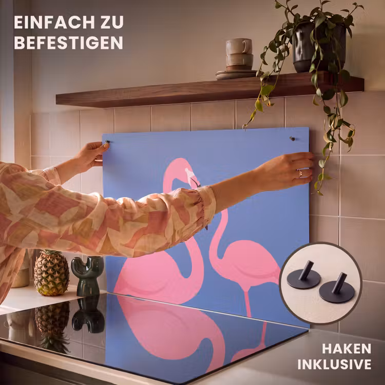Vogel - Paar - Dieren - Modern - Roze Inductie beschemer met haakjes klein -ky-ophangen-de