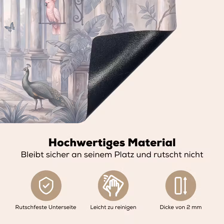 Vogel - Pauw - Architectuur - Klassiek - Groen Inductie beschemer met haakjes klein -ky-onderkant-de
