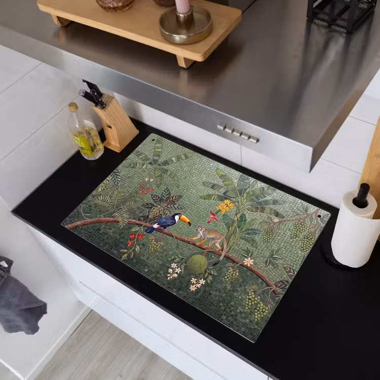 Vogel - Dier - Jungle - Mozaïek - Natuur Inductie beschemer met haakjes klein -sfeer1