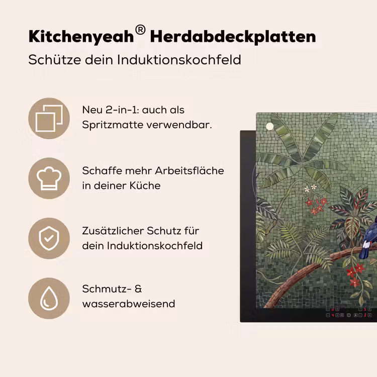 Vogel - Dier - Jungle - Mozaïek - Natuur Inductie beschemer met haakjes klein -ky-usp-de