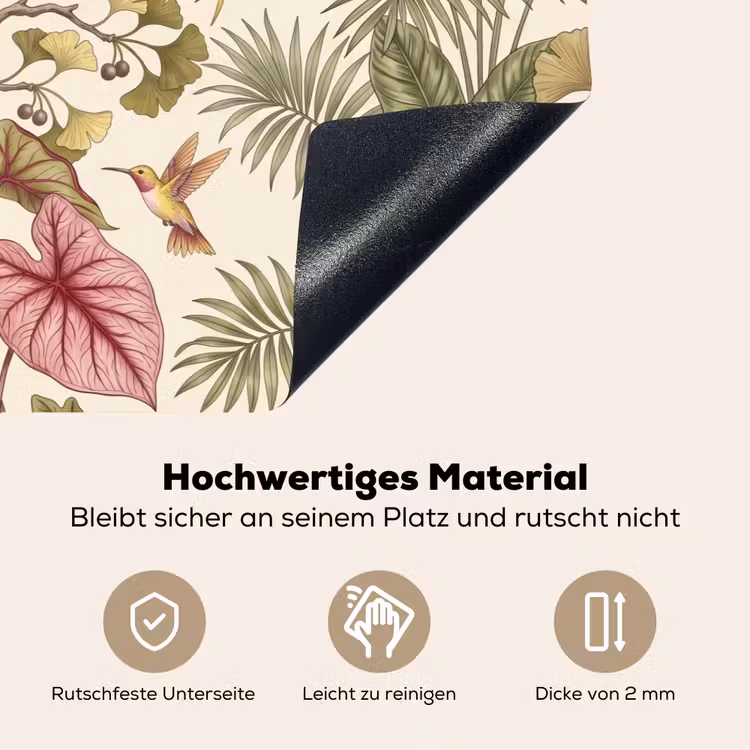 Vogels - Tropisch - Botanisch - Roze Inductie beschemer met haakjes klein -ky-onderkant-de