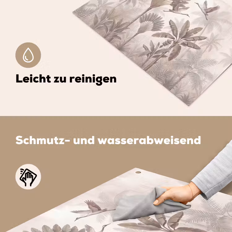 Vogel - Tropisch - Jungle - Natuur - Beige Inductie beschemer met haakjes klein -ky-schoon-de