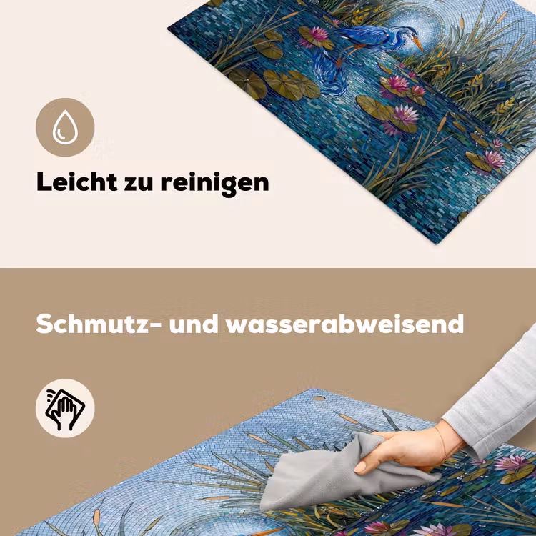 Vogel - Water - Natuur - Abstract - Blauw Inductie beschemer met haakjes klein -ky-schoon-de