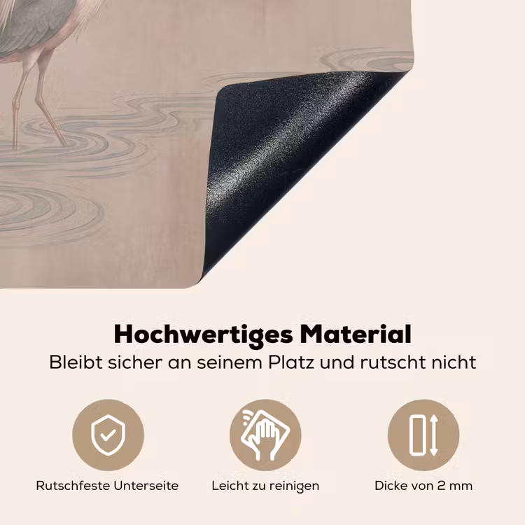 Vogel - Water - Natuur - Vintage Inductie beschemer met haakjes klein -ky-onderkant-de