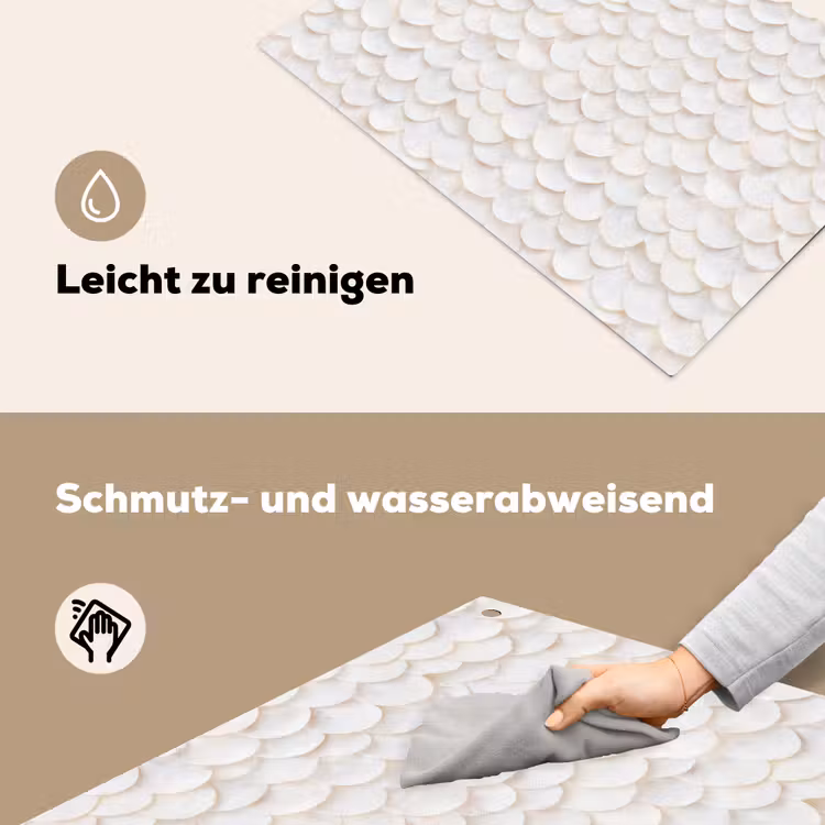 Schubben - Wit - Elegant Inductie beschemer met haakjes klein 777 -ky-schoon-de