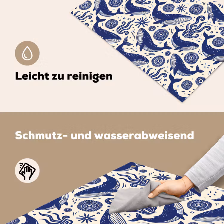 Walvis - Onderwater - Dieren - Abstract - Blauw Inductie beschemer met haakjes klein -ky-schoon-de