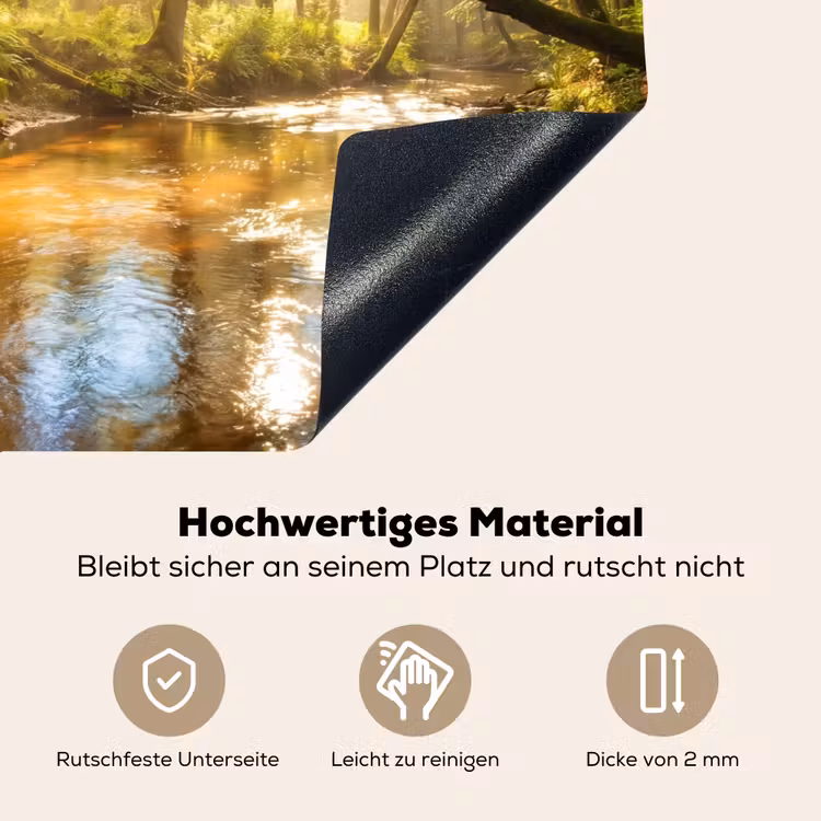 Bos - Beek - Zonlicht - Natuur - Groen Inductie beschemer met haakjes klein -ky-onderkant-de