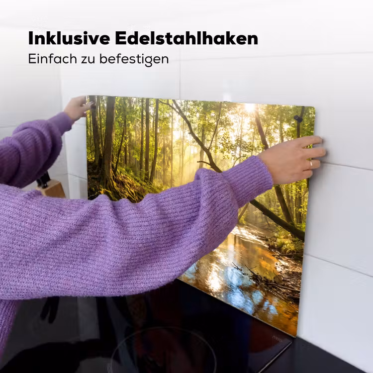 Bos - Beek - Zonlicht - Natuur - Groen Inductie beschemer met haakjes klein -ky-ophangen-de