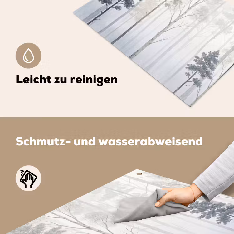 Bos - Bomen - Mist - Natuur - Illustratie - Grijs Inductie beschemer met haakjes klein -ky-schoon-de