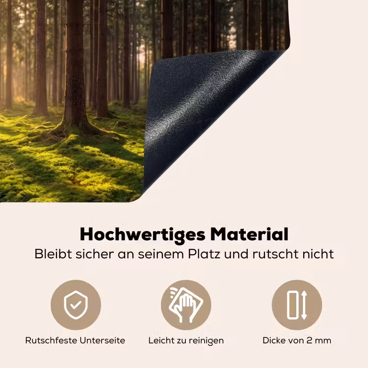 Bos - Gras - Zonlicht Inductie beschemer met haakjes klein -ky-onderkant-de