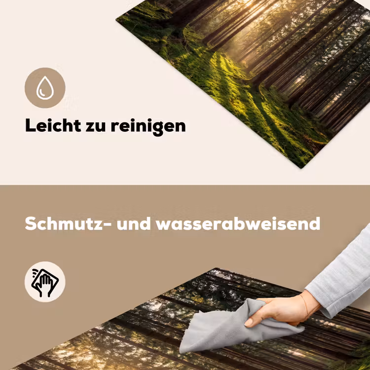 Bos - Gras - Zonlicht Inductie beschemer met haakjes klein -ky-schoon-de