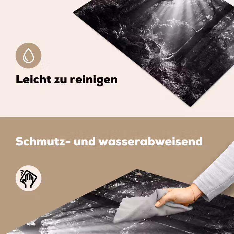 Bos - Lichtstralen - Natuur - Zwart-wit Inductie beschemer met haakjes klein -ky-schoon-de