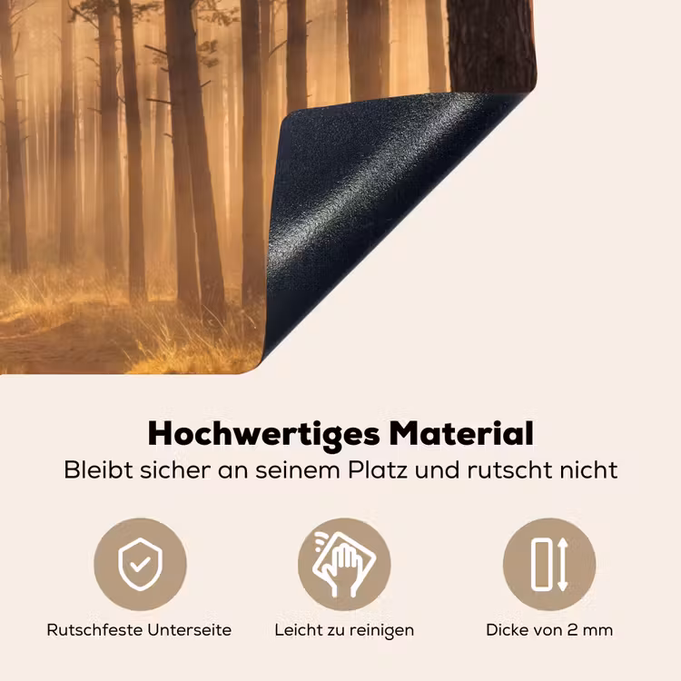 Bos - Mist - Zonlicht Inductie beschemer met haakjes klein -ky-onderkant-de
