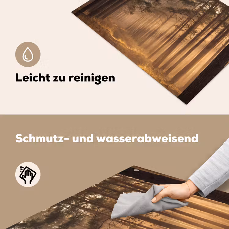 Bos - Mist - Zonlicht Inductie beschemer met haakjes klein -ky-schoon-de