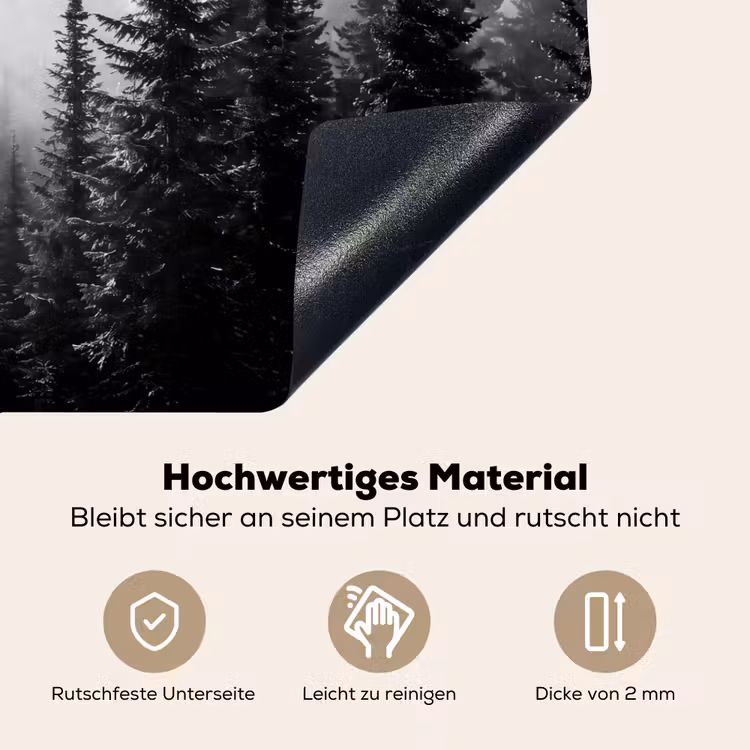 Bos - Mist - Winter - Monochroom - Natuur Inductie beschemer met haakjes klein -ky-onderkant-de