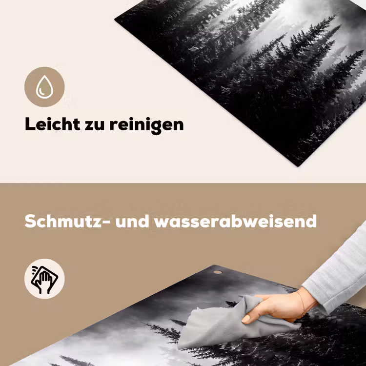 Bos - Mist - Winter - Monochroom - Natuur Inductie beschemer met haakjes klein -ky-schoon-de